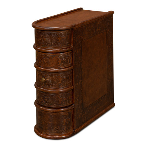 Astoria Grand Morefield 24'' Tall Solid Wood Tray Top Pedestal End